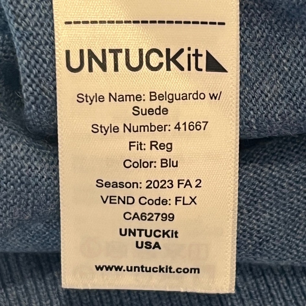 UNTUCKit Belguardo 1/4 Zip Pullover Sweater Mens XXL Blue Extra Fine - Picture 10 of 11